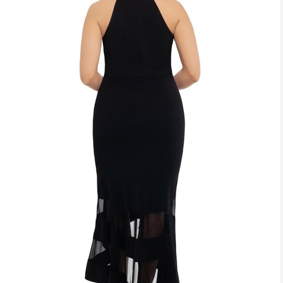 NWT Xscape Womens Plus Hi Low Long Maxi Dress Black 16 - Picture 2 of 12